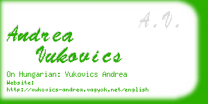 andrea vukovics business card